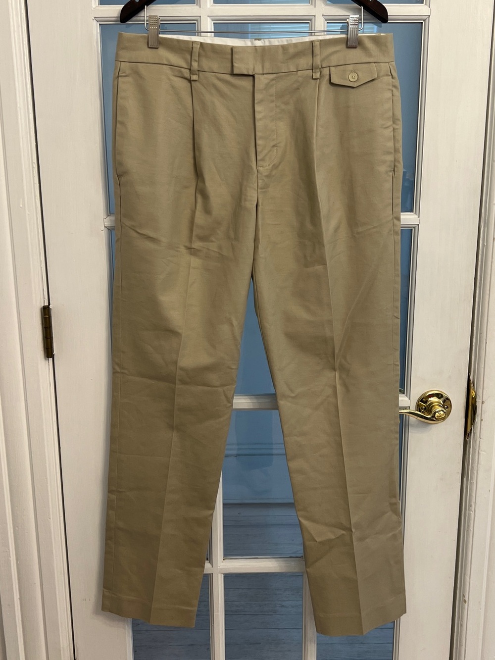 CALVIN KLEIN Men’s Slim Fit Khaki Tan Pleated Dress Pants 34x32